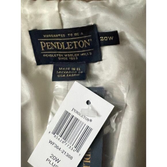 Pendleton Women’s 20W Wool Blazer Tan Brown Lined 1-Button Plus Jacket NWT READ - Picture 3 of 13